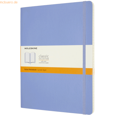 Moleskine Notizbuch XL 19x25cm liniert Softcover hortensienblau