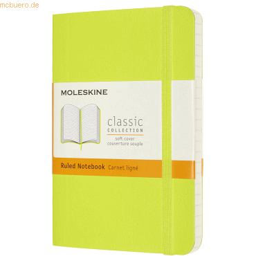 Moleskine Notizbuch Pocket A6 liniert Softcover limettengrün