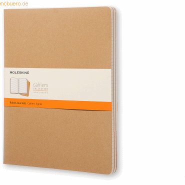 8055002851473 - Notizheft Cahier XXL Softcover 3er Set Packpapierbraun liniert