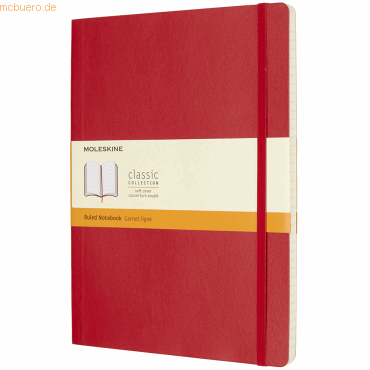 Moleskine Notizbuch XL 19x25cm liniert Softcover scharlachrot