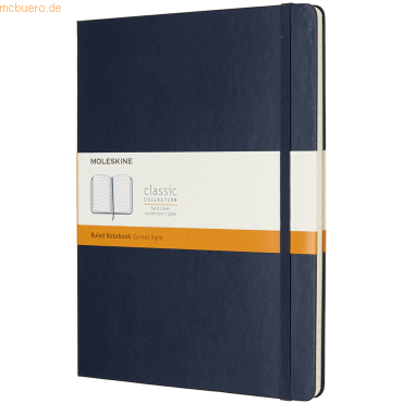 Moleskine Notizbuch XL 19x25cm liniert Hardcover 96 Blatt saphir