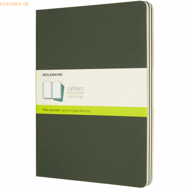 Moleskine Notizheft Cahier XL 19x25cm blanko Kartoneinband VE=3 Stück