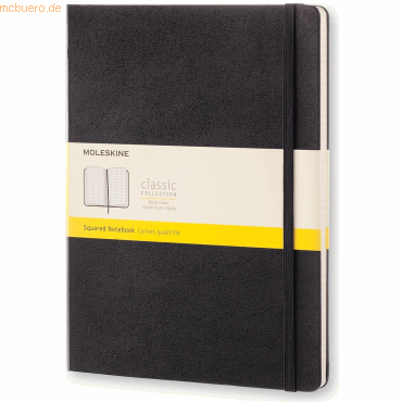 Moleskine Notizbuch XL 19x25cm kariert Hardcover 96 Blatt schwarz