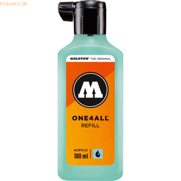 4250397601335 - Nachfüllflasche ONE4ALL ACRYLIC 180ml Nr 020 lagoblau pastell 4250397601335 Molotow