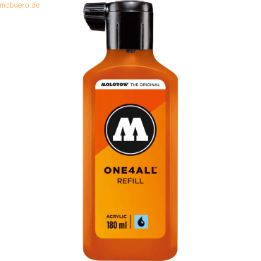 4250397601373 - Nachfüllflasche ONE4ALL ACRYLIC 180ml Nr 085 DARE orange 4250397601373 Molotow