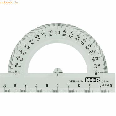 10 x M+R Halbkreis-Winkelmesser 10cm glasklar