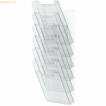 9002493103276 - Wandprospekthalter transparent DIN A4 6 Fächer