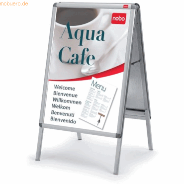 Nobo Plakatständer Poster 1242x705x755mm Aluminiumrahmen PVC-Schutzfol