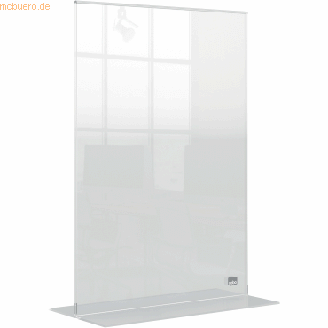 5028252620840 - Premium Plus Tischaufsteller DIN A4 Freistehend 215 (B) x 9 (T) x 32 (H) cm Transparent