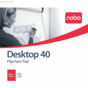 Nobo Flipchartblock Blanko DIN B1 580x485mm 40 Blatt weiß