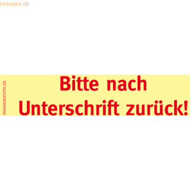 4260184863419 - Haftnotizen bedruckt 1301010141 Business Haftnotizen 1301010141 75x35mm (HxB) gelb Bitte nach Unterschrift zurück rechtec 500 Blatt 4260184863419 - Haftnotizen bedruckt 1301010141 Business Haftnotizen 1301010141 75x35mm (HxB) gelb Bitte nach Unterschrift zurück rechtec 500 Blatt