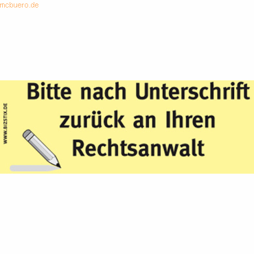 4260184863464 - Haftnotizen bedruckt 1301010146 Business Haftnotizen 1301010146 75x35mm (HxB) gelb Bitte nach Unterschrift zurück an Ihren  500 Blatt