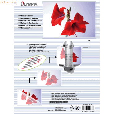 Olympia Laminierfolien A4 2x125 mic VE=100 Stück