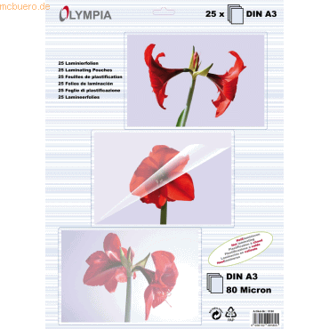 4030152091805 - 25 Stück 80 mic Laminierfolien DIN A3 25 Stück 80 mic 9180 4030152091805