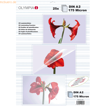 4030152091843 - Laminierfolien din A2 175 Mikron 25 Stück - Olympia