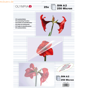 4030152091867 - Laminierfolien DIN A2 25 Stück 250 Mic 9186