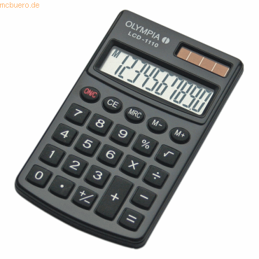 Olympia Taschenrechner LCD-1110 BK 10-stellig Batterie/Solar-Betrieb s