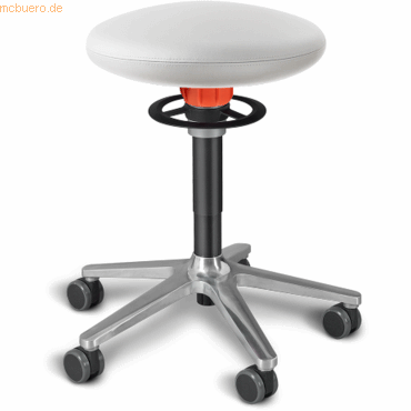 4251188311280 - Sitz- und Stehhocker Roll 54-65cm Flachsitz skai Kunstleder weiß 
