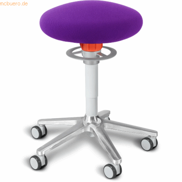 4251188311242 - Sitz- und Stehhocker Roll 54-65cm Flachsitz Gestrick purpur weiß