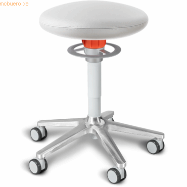 4251188311341 - Sitz- und Stehhocker Roll 54-65cm Flachsitz skai Kunstleder weiß 