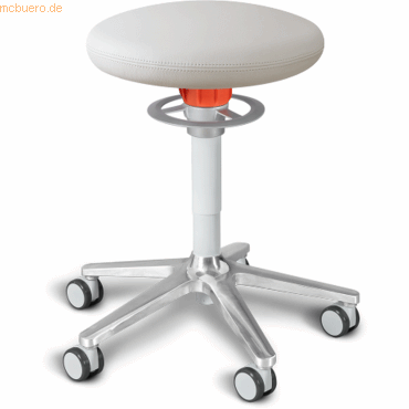 4251188311549 - Sitz- und Stehhocker Roll 54-65cm Flachsitz Leder weiß weiß