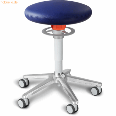 4251188311570 - Sitz- und Stehhocker Roll 54-65cm Flachsitz Leder blau weiß