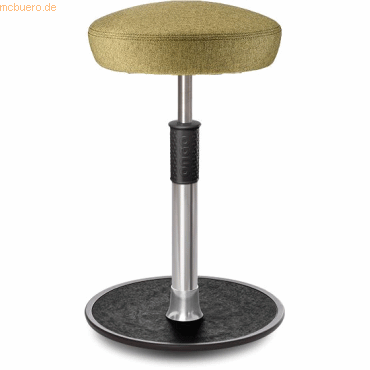 4251188380019 - Sitz- Stehhocker Free Tall Hutsitz Camira Rivet Senfgelb Chrom  s