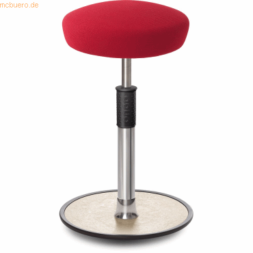 4251188369496 - Sitz- Stehhocker Free Tall Hutsitz Gestrick Rot chrom  cremeweiß