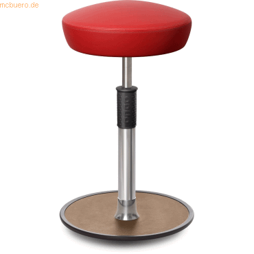 4251188370102 - Sitz- Stehhocker Free Tall Hutsitz skai Kunstleder Rot chrom  Nat