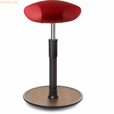 4251188375862 - Sitz- Stehhocker Free Tall Triangel skai Kunstleder Rot schwarz  