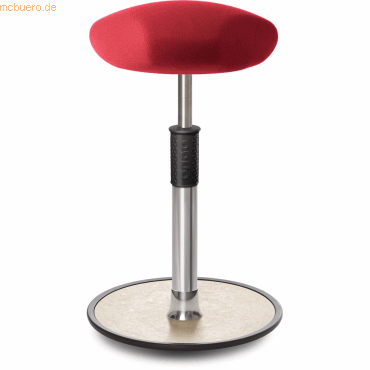 4251188377095 - Sitz- Stehhocker Free Tall Triangel Gestrick Rot chrom  cremeweiß