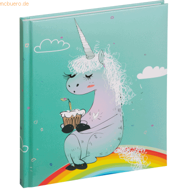 5 x Pagna Poesiealbum Einhorn 15,5x18cm 128 Seiten blanko