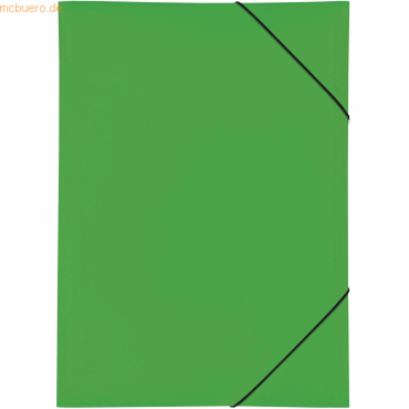 8 x Pagna Gummizugmappe A3 grün PP 3 Einschlagklappen