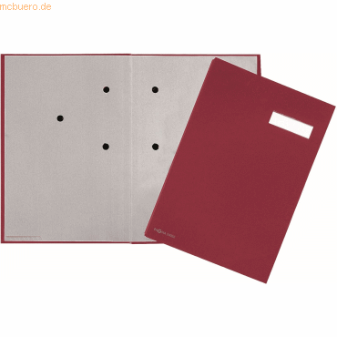 4013951012790 - Unterschriftsbuch - 5 Fächer Karton mit Stoffeinband rot 4013951012790 PAGNA