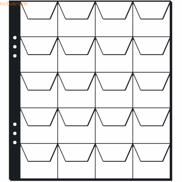 Pagna Münzhüllen 20 Fächer/45mm 5 Hüllen