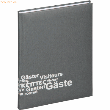 Pagna Gästebuch 19x26cm Europa 192 Seiten grau