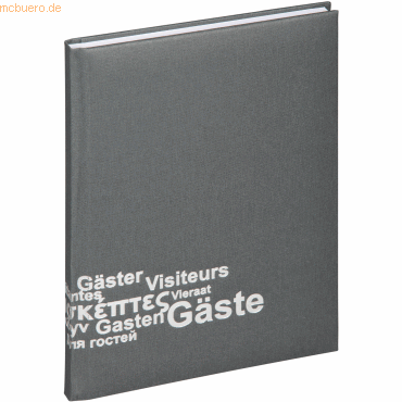 4009212054654 - Gästebuch Europa (B)195 x (H)255 mm 192 Blatt grau