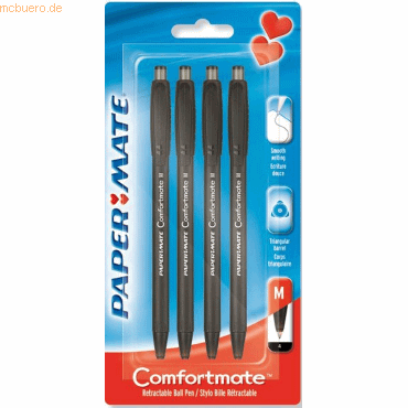 3501170512319 - 12 x Kugelschreiber Comfortmate Fresh 10mm schwarz VE=4 Stü