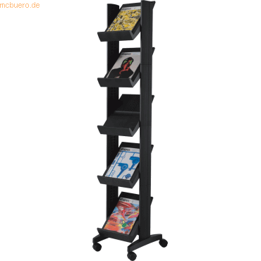 3660141880540 - Prospektständer Corner 35 x 1675 x 385 cm (B x H x T) Polystyrol schwarz 5 Fächer 3660141880540 - Prospektständer Corner 35 x 1675 x 385 cm (B x H x T) Polystyrol schwarz 5 Fächer