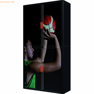 easyOffice Rollladenschrank easyoffice BxTxH 86x37,5x204cm Basketball