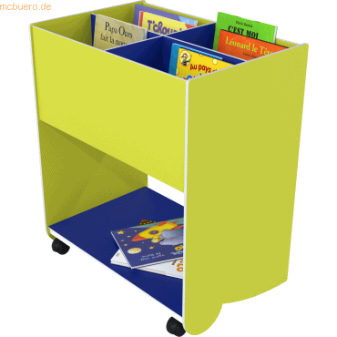 Paperflow Schulbuchkasten Kunststoff mittelgroß gelbgrün/blau