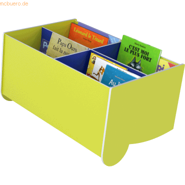 Paperflow Schulbuchkasten Kunststoff geneigt gelbgrün/blau