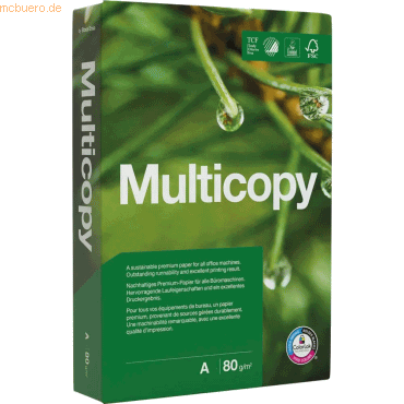 Papyrus Kopierpapier Multicopy A3 80g/qm weiß VE=500 Blatt