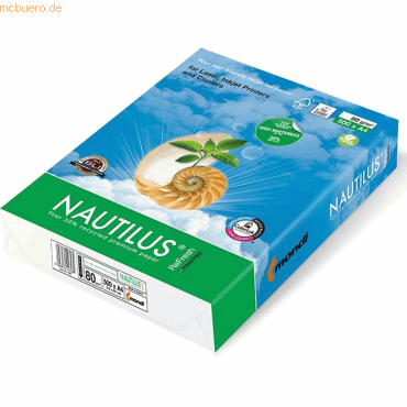 9003974436067 - 5 x Kopierpapier Nautilus ReFresh A3 80g qm weiß VE=500 Blatt