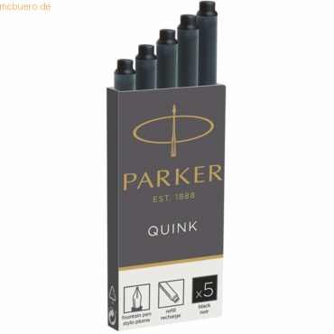 Parker Tintenpatrone Quink VE=5 Stück schwarz