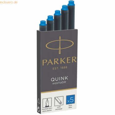 Parker Tintenpatrone Quink VE=5 Stück blau