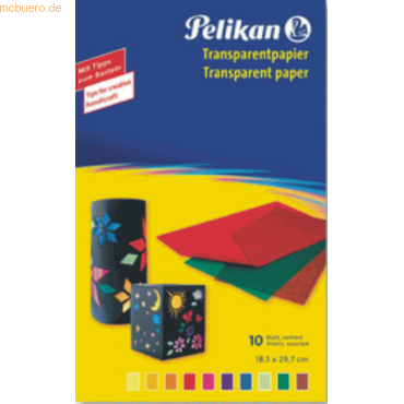 10 x Pelikan Transparentpapier 233 M/10 30x18cm 10 Blatt farbig sortie