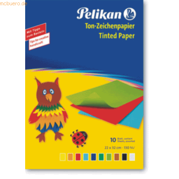 10 x Pelikan Tonzeichenpapier 240 M/10 33x23cm 130g/qm 10 Blatt farbig