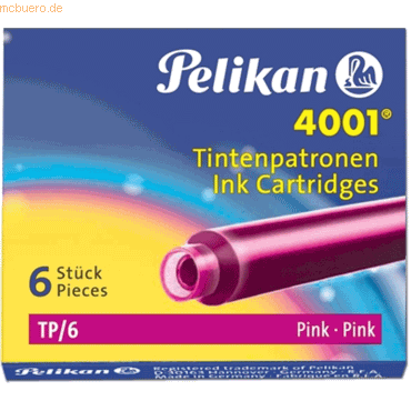 10 x Pelikan Tintenpatrone 4001 TP/6 pink Etui mit 5 Patronen