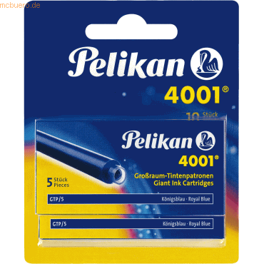 Pelikan Tintenpatrone 4001 Großraum GTP/5 königsblau Blister Inhalt 2